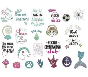 Stickserie ITH - Handgel Tasche Vol. 2 mit 22 Motiven in 5 Varianten plus blanko